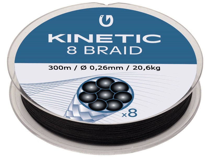 Laden Sie das Bild in Galerie -Viewer, Kinetic 8 Braid 300m 0,26mm 20,6kg Schwarz