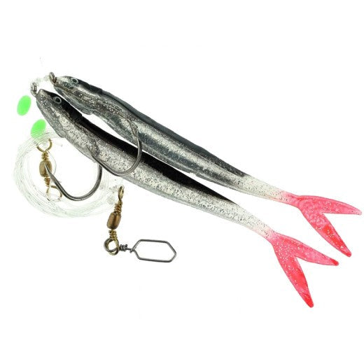 Načtěte obrázek do galerijního prohlížeče, Kinetic Sabiki Soft Tail UV 8/0 Black Fire Tail