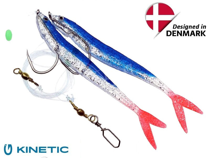 Načtěte obrázek do galerijního prohlížeče, Kinetic Sabiki Soft Tail UV 8/0 Blue Fire Tail
