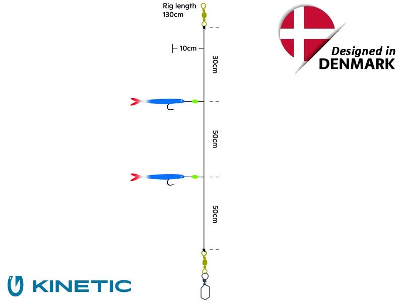 Načtěte obrázek do galerijního prohlížeče, Kinetic Sabiki Soft Tail UV 8/0 Black Fire Tail