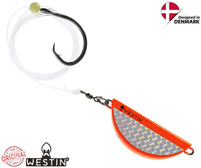 Načtěte obrázek do galerijního prohlížeče, Westin Halibut Anti Twist Rig Circle Hook 350g 12/0 Orange Flash