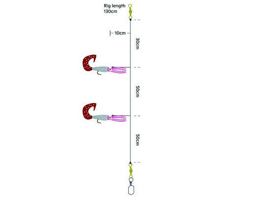 Kinetic Sabiki Loaded Shadtail Skirt UV 3/0