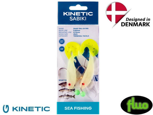 Kinetic Sabiki Shad Tail UV 6/0 0,80mm 130cm Glow