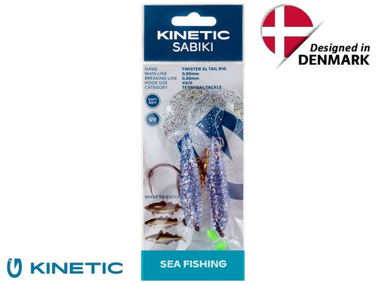Kinetic Sabiki Twister XL Tail 8/0 Blue / Silver
