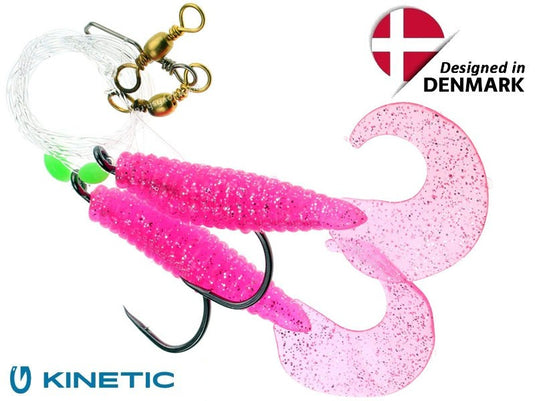 Kinetic Sabiki Twister XL Tail 8/0 Pink / Silver