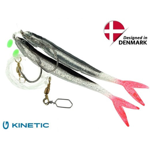 Načtěte obrázek do galerijního prohlížeče, Kinetic Sabiki Soft Tail UV 8/0 Black Fire Tail
