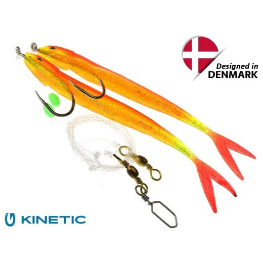 Kinetic Sabiki Soft Tail UV 8/0 Yellow/Orange Fire Tail