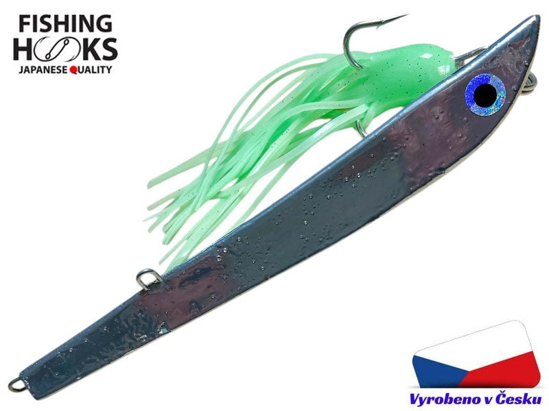 Załaduj obraz do przeglądarki galerii, Pilker Banana 300g z fluo ośmiornicą 4/0
