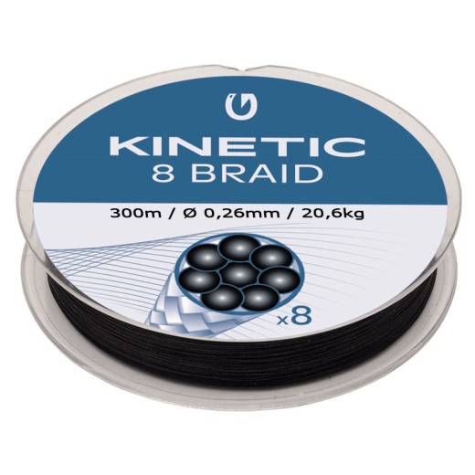 Kinetic 8 Braid 300m 0,26mm 20,6kg Black