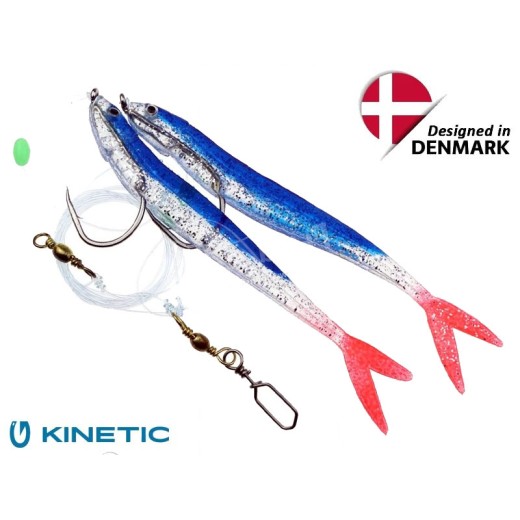 Kinetic Sabiki Soft Tail UV 8/0 Blue Fire Tail